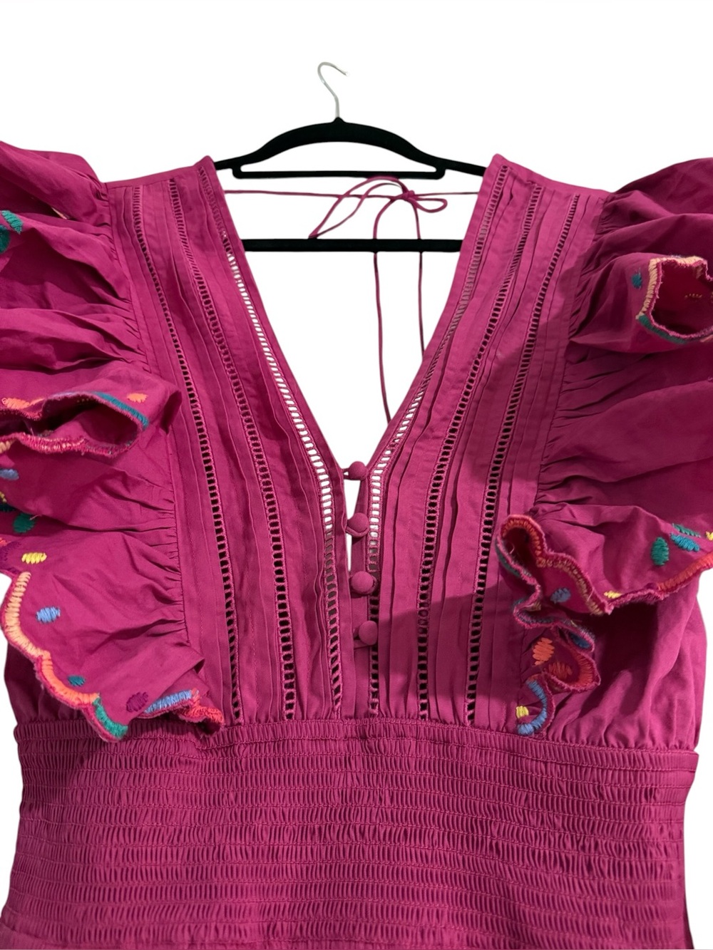 NWT ALIVIA Penny Embroidered Mini Dress in Magenta Size Small - Picture 5 of 9